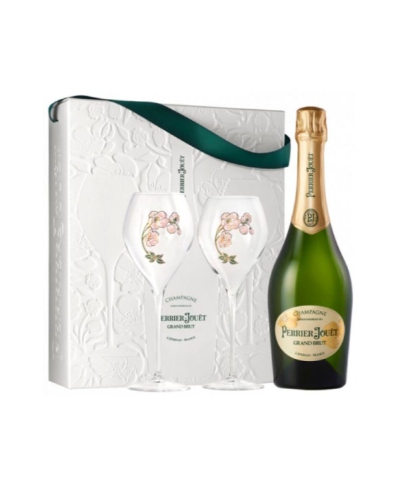 Coffret Perrier-Jouët Grand Brut Green Box + 2 Flöten 75cl 12%