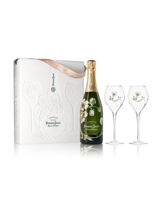 Coffret Perrier-Jouët Belle Époque Millésimé + 2 Flöten 75cl 12%