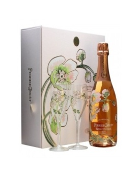 Coffret Perrier-Jouët Belle Époque Rosé Millésimé + 2 Flöten 75cl 12%