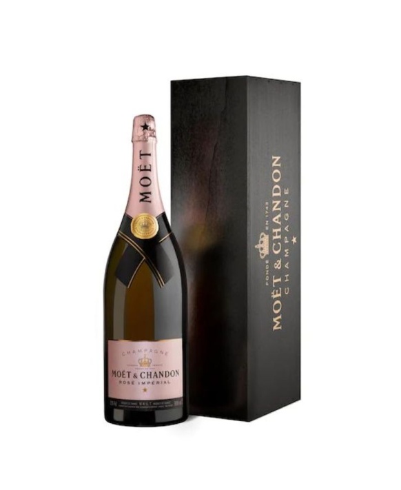 Champagner Moet & Chandon Rose Imperial Jeroboam in Holzkiste 12% 300cl