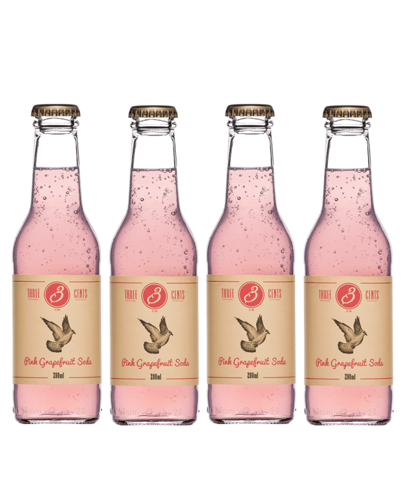 Tonic et Soda THREE CENTS Pamplemousse pack de 4 20cl 0%