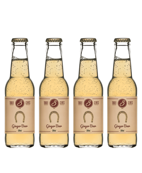 Tonic et Soda THREE CENTS GINGER BEER pack de 4 20cl 0%