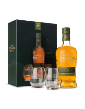 Coffret Whisky Tomatin 12 Ans Coffret 2 Verres 70cl 43%