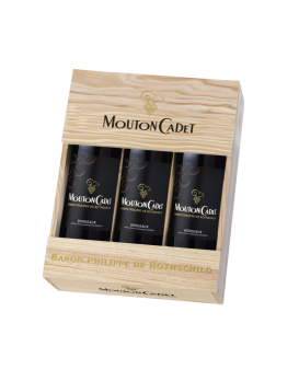 Wein Baron Philippe de Rothschild Mouton Cadet Rouge CB von 3 Flaschen Nachricht AOC Bordeaux 2018 75cl 14%
